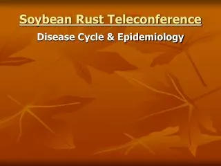 Soybean Rust Teleconference
