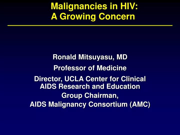 malignancies in hiv a growing concern