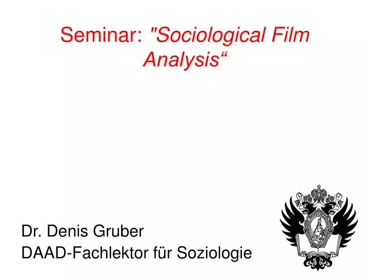 seminar sociological film analysis
