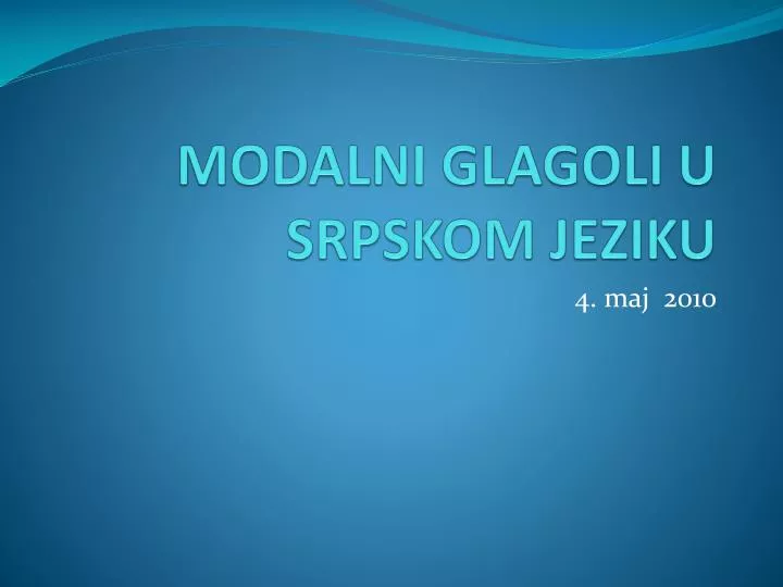 modalni glagoli u srpskom jeziku