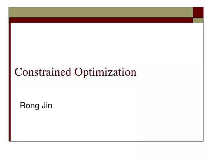 constrained optimization