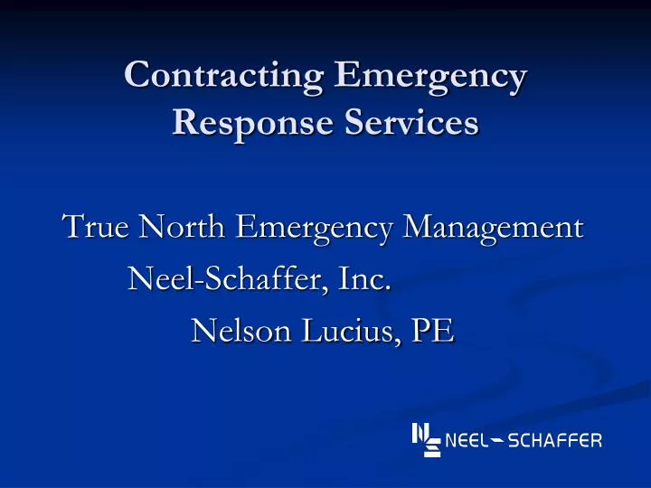 contracting emergency response services
