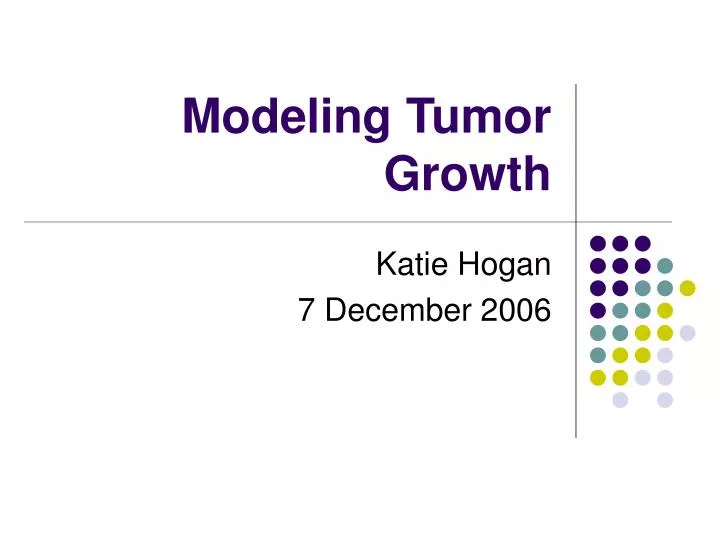 modeling tumor growth