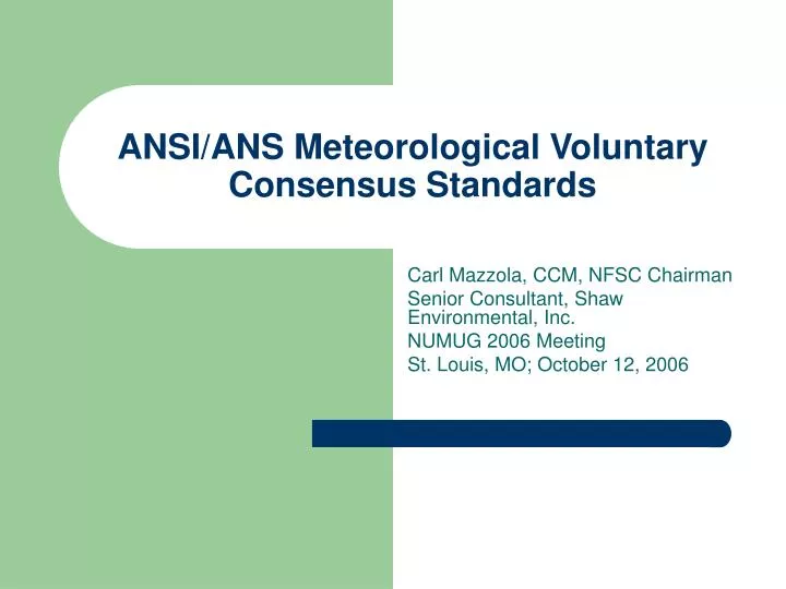 ansi ans meteorological voluntary consensus standards