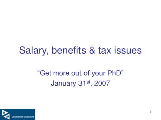 Salary, benefits &amp; tax issues