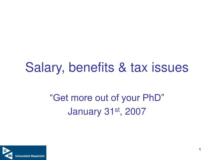 salary benefits tax issues
