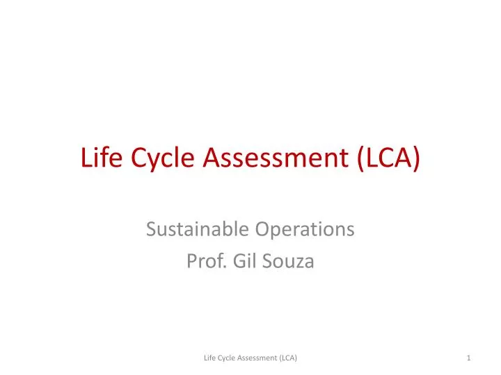 life cycle assessment lca