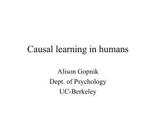 Causal learning in humans