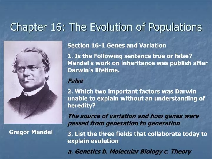 chapter 16 the evolution of populations