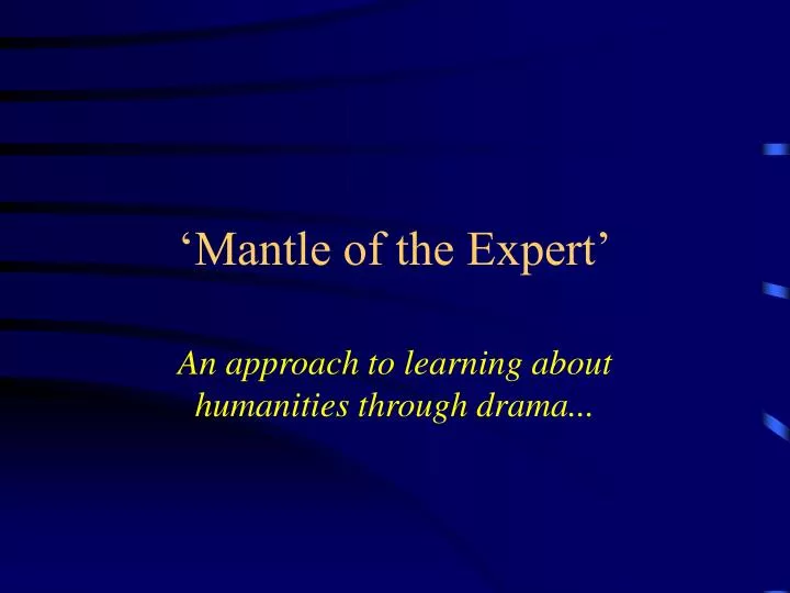 mantle of the expert