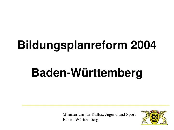 bildungsplanreform 2004 baden w rttemberg