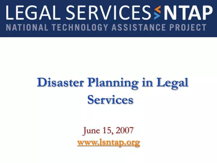 disaster planning in legal services