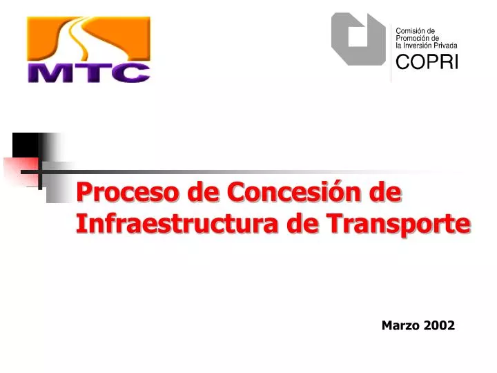 proceso de concesi n de infraestructura de transporte