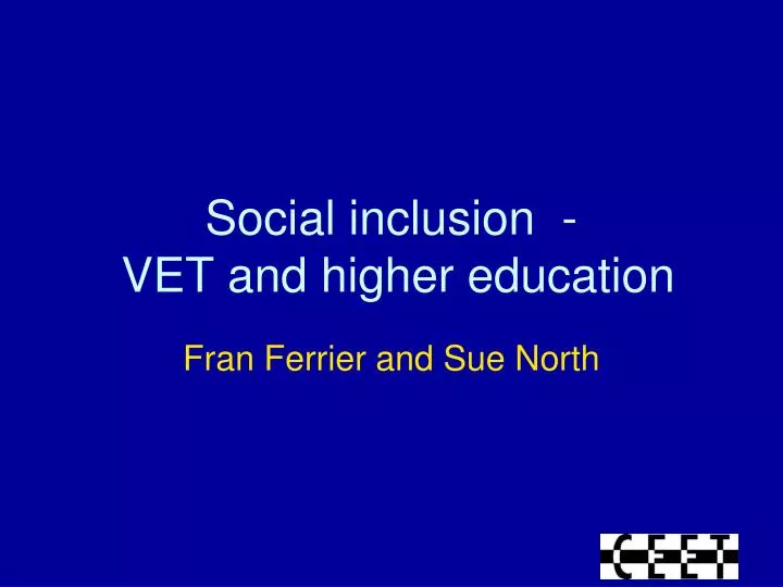 social inclusion vet and higher education