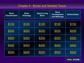 Chapter 6 - Bones and Skeletal Tissue