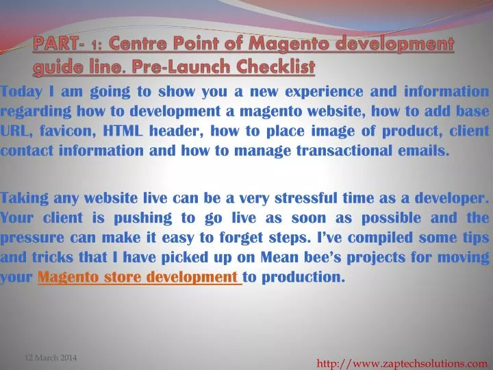 part 1 centre point of magento development guide line pre launch checklist