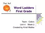 Word Ladders First Grade - slide 1
