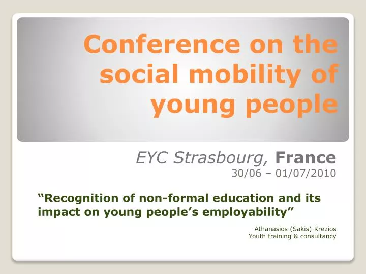 conference on the social mobility of young people