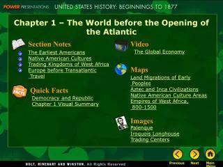 Chapter 1 – The World before the Opening of the Atlantic