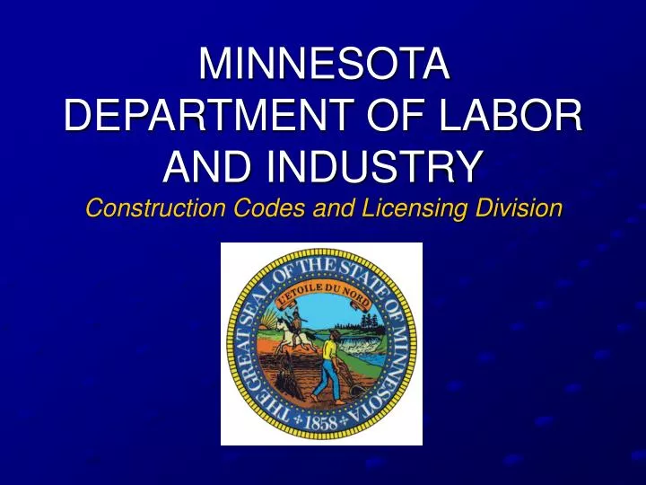 minnesota department of labor and industry construction codes and licensing division