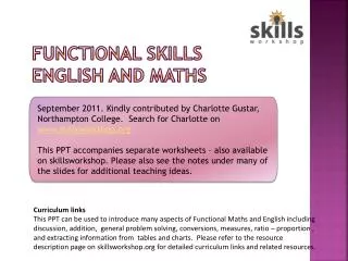 Functional Skills English and MAths