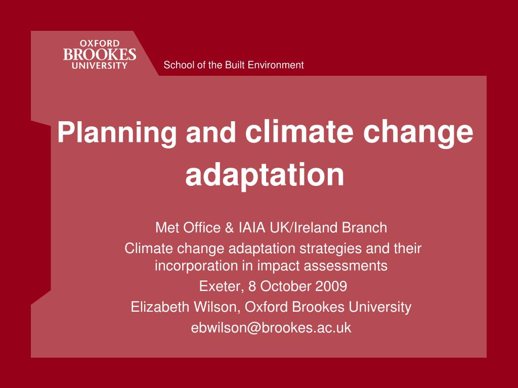 PPT - Planning and climate change adaptation PowerPoint Presentation ...