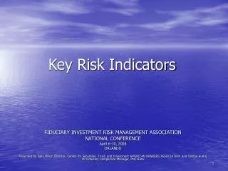 Key Risk Indicators