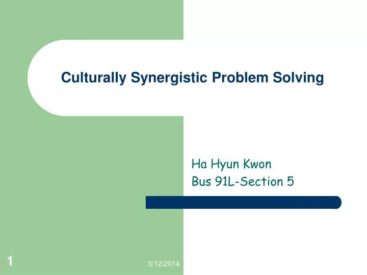 culturally synergistic problem solving