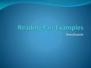 Reading Fair Examples