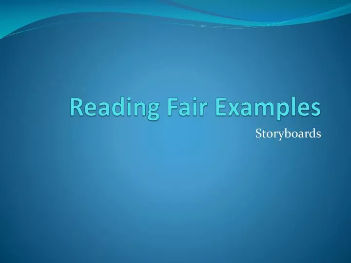 reading fair examples
