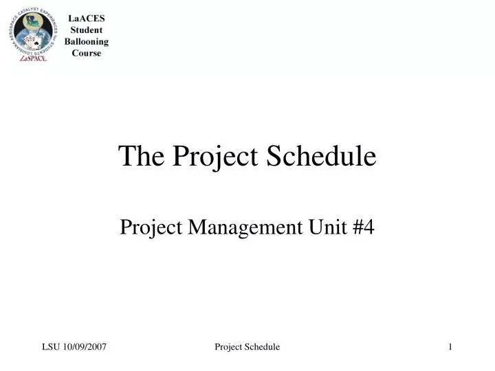 the project schedule