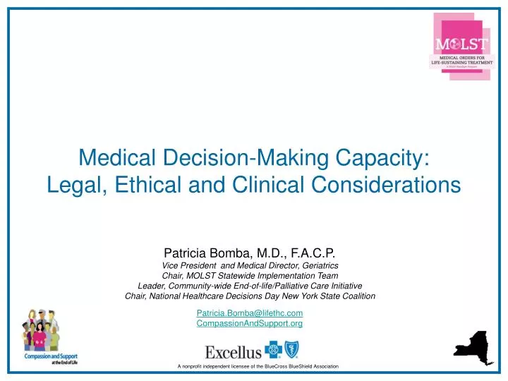 medical decision making capacity legal ethical and clinical considerations
