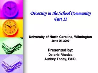 Diversity in the School Community Part II
