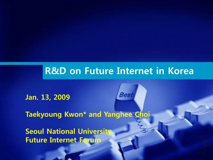 r d on future internet in korea