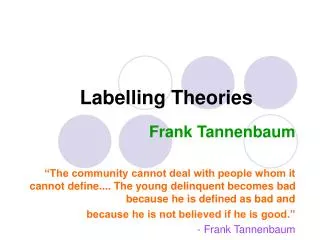 Labelling Theories