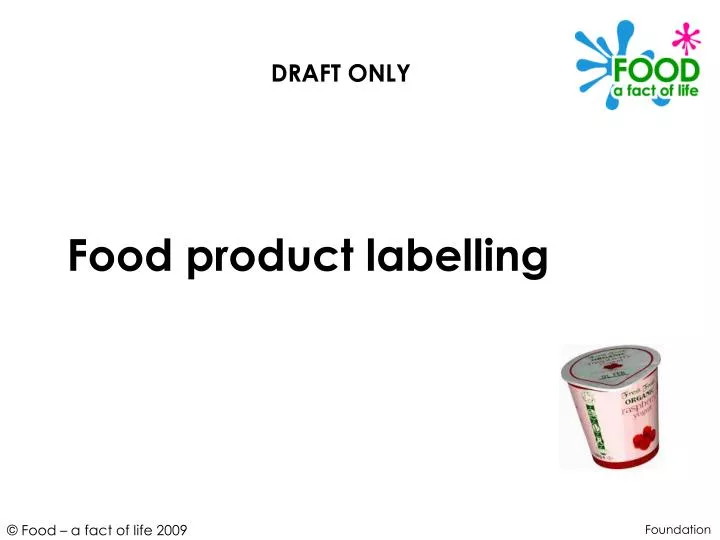 food product labelling