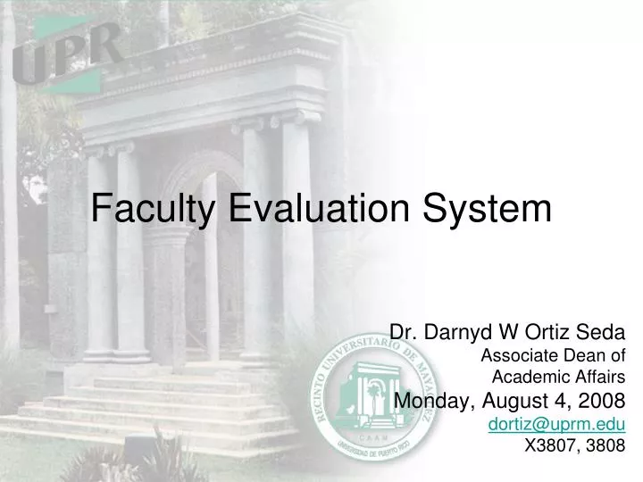 faculty evaluation system