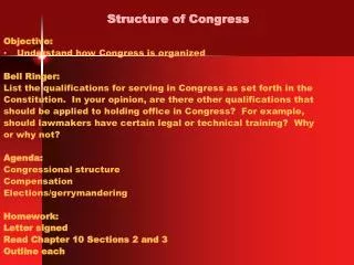 Structure of Congress
