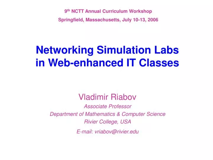 networking simulation labs in web enhanced it classes