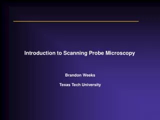 Introduction to Scanning Probe Microscopy
