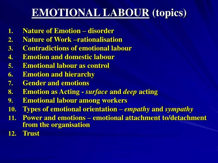 emotional labour topics