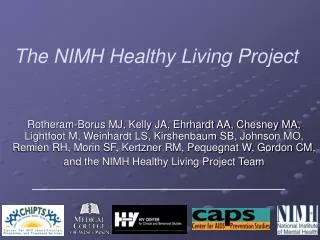 The NIMH Healthy Living Project