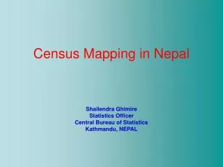 Census Mapping in Nepal