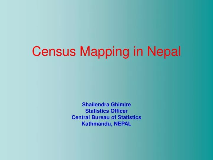 census mapping in nepal