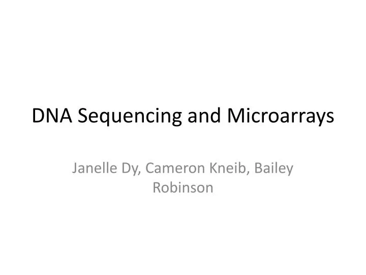 dna sequencing and microarrays