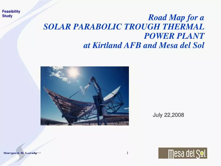 road map for a solar parabolic trough thermal power plant at kirtland afb and mesa del sol