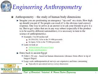 Engineering Anthropometry