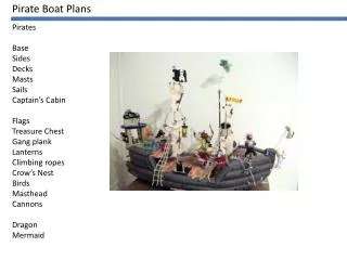 Pirate Boat Plans