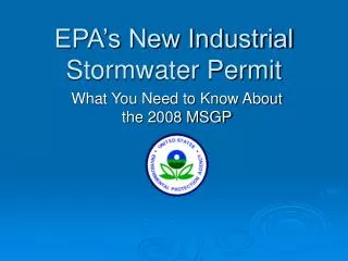 EPA’s New Industrial Stormwater Permit