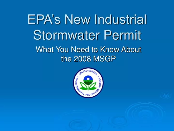 epa s new industrial stormwater permit